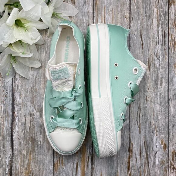 Chuck Taylor All Star Lift Platform Matte Satin Sneaker Shoes Size 7 - Picture 3 of 14